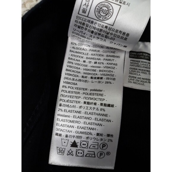 30 Levi's 724 High Rise 90s Distressed Straight Crop Raw Hem Black - Picture 11 of 11